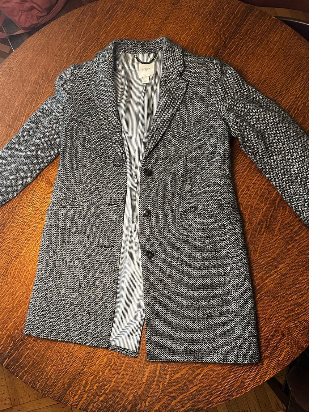 J. Crew early 00s tweed silk-lined coat